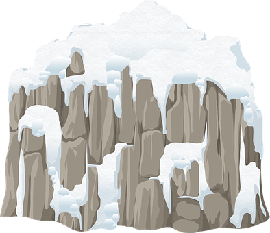 A Snow Covered Rock Formation