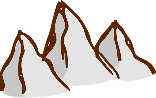 A Group Of White Mountains With Brown Edges
