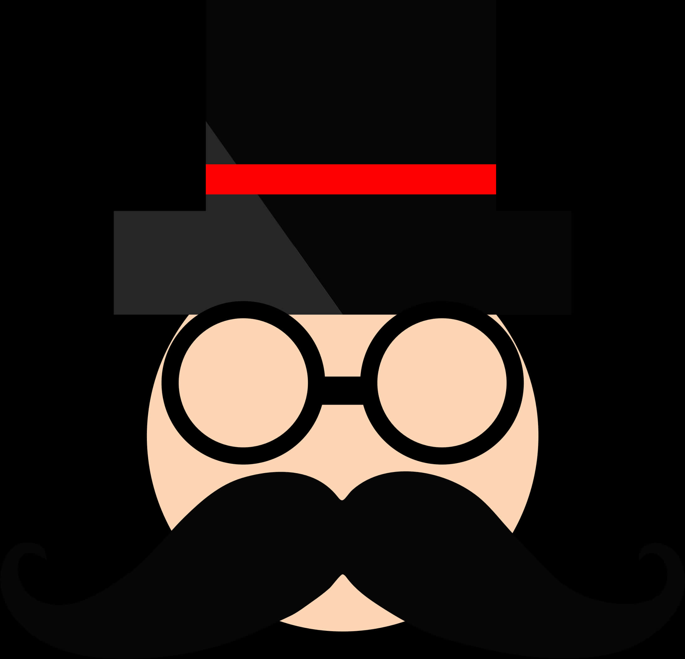 A Cartoon Of A Man With A Mustache And Glasses