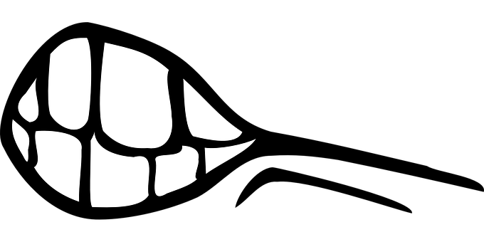 A White Lips And Mouth On A Black Background