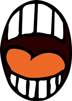 A Cartoon Mouth With Teeth And Mouth Open