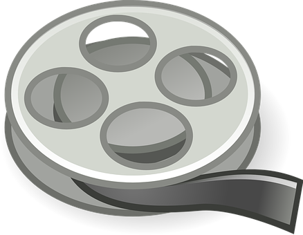 A Movie Reel With A Black Background