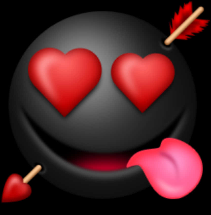 Black-colored Love Emoji With Arrow