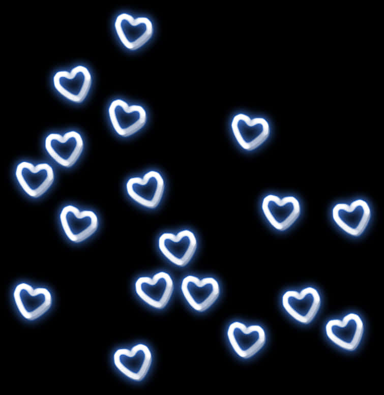 A Group Of Glowing Hearts