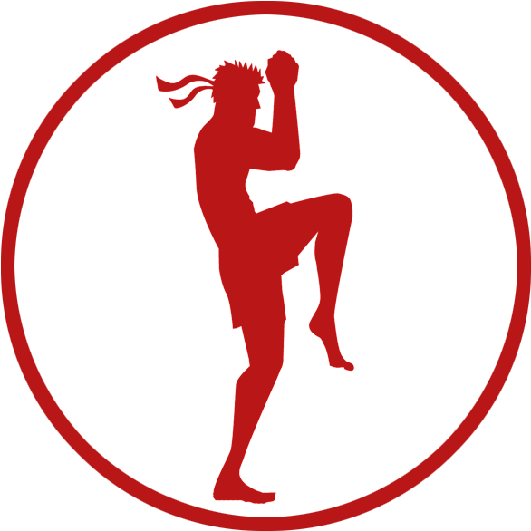 A Red Silhouette Of A Man In A Circle