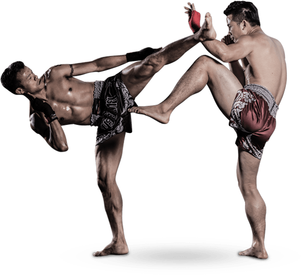 Two Men Kicking Each Other