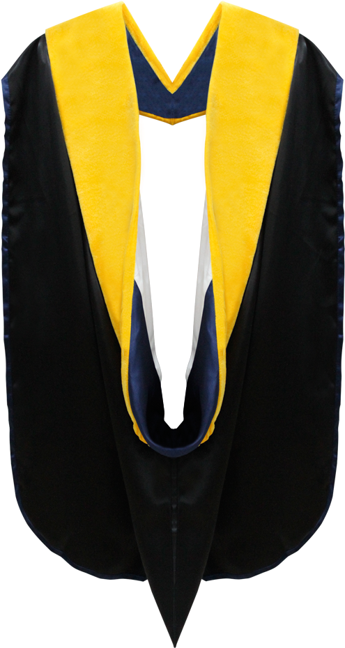 A Black And Yellow Graduation Gown