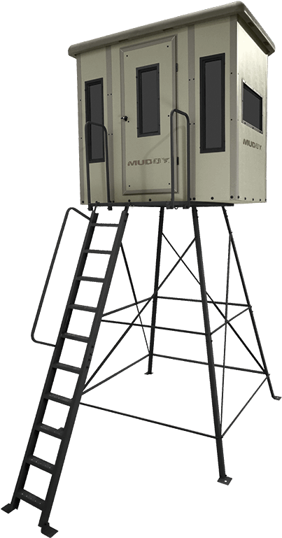 A White Square Structure With A Ladder