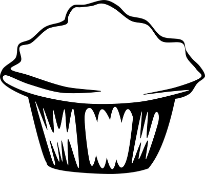 A White Cupcake With A Black Background
