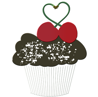 A Cupcake With A Heart Shaped Object On Top