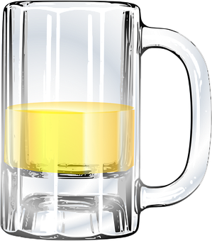 A Glass Mug With A Yellow Liquid Inside