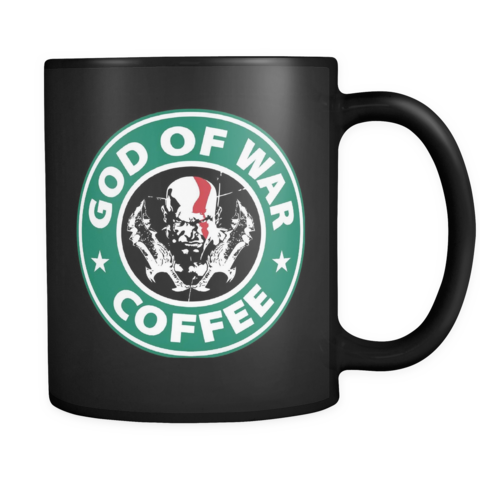 A Black Mug With A Logo On It