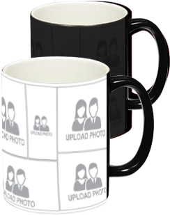 A Couple Of Black And White Coffee Mugs