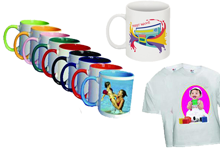 A Group Of Mugs And T-shirts