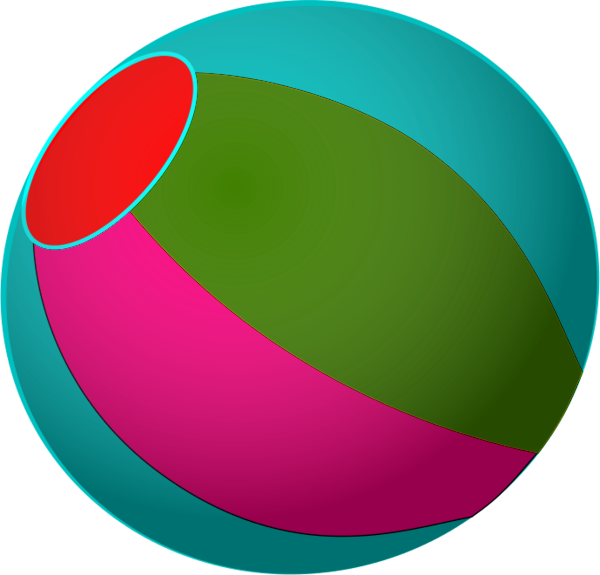 A Colorful Ball With A Red Circle