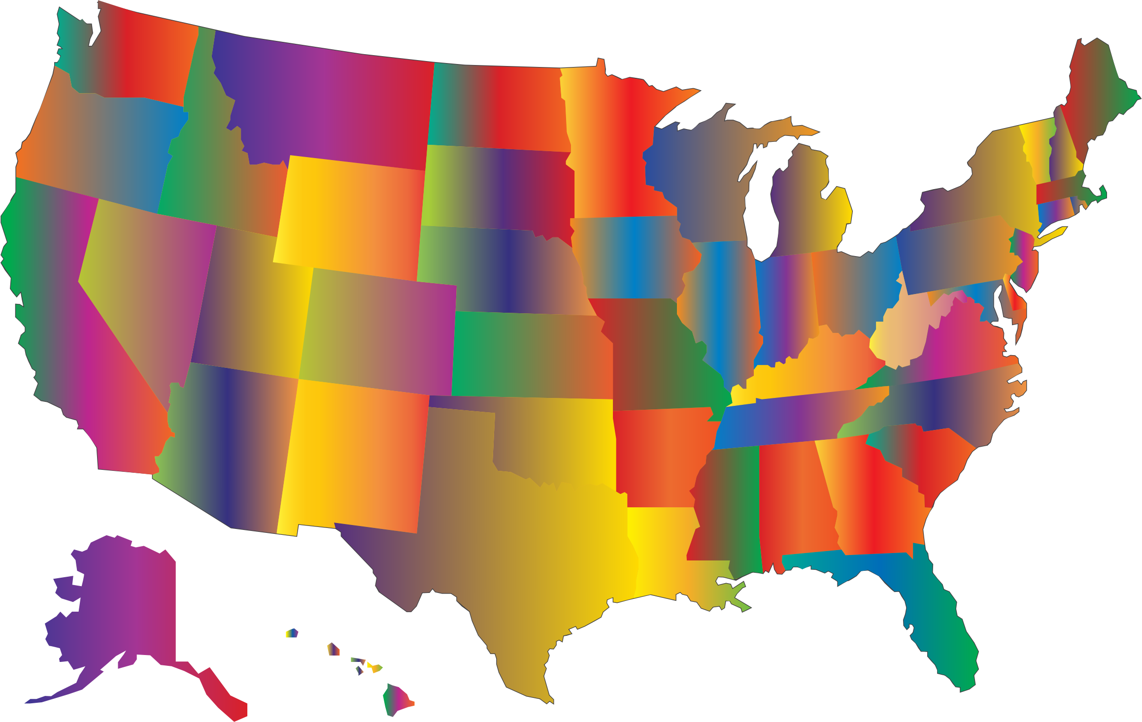 A Map Of The United States Of America