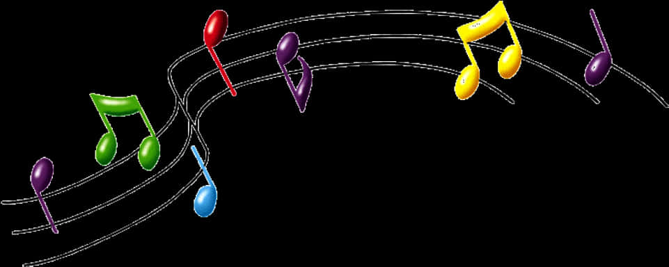 Multicolored Music Note