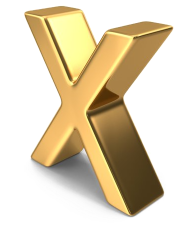 A Gold X Shaped Object