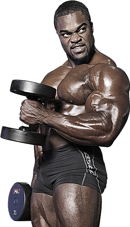 A Man Lifting Weights With A Black Background