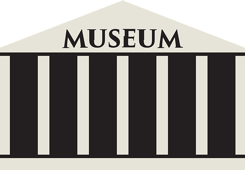 A Black And White Museum Sign