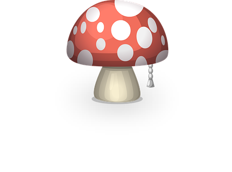 A Red And White Mushroom With White Dots
