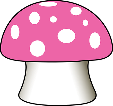 A Pink Mushroom With White Dots