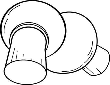 A Black And White Drawing Of A Mushroom