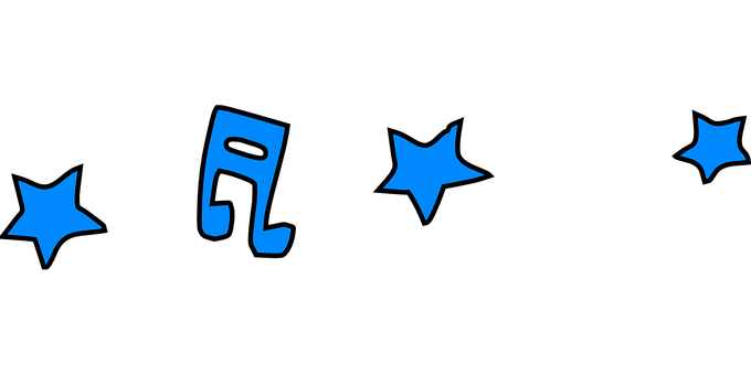 A Blue Symbols On A Black Background