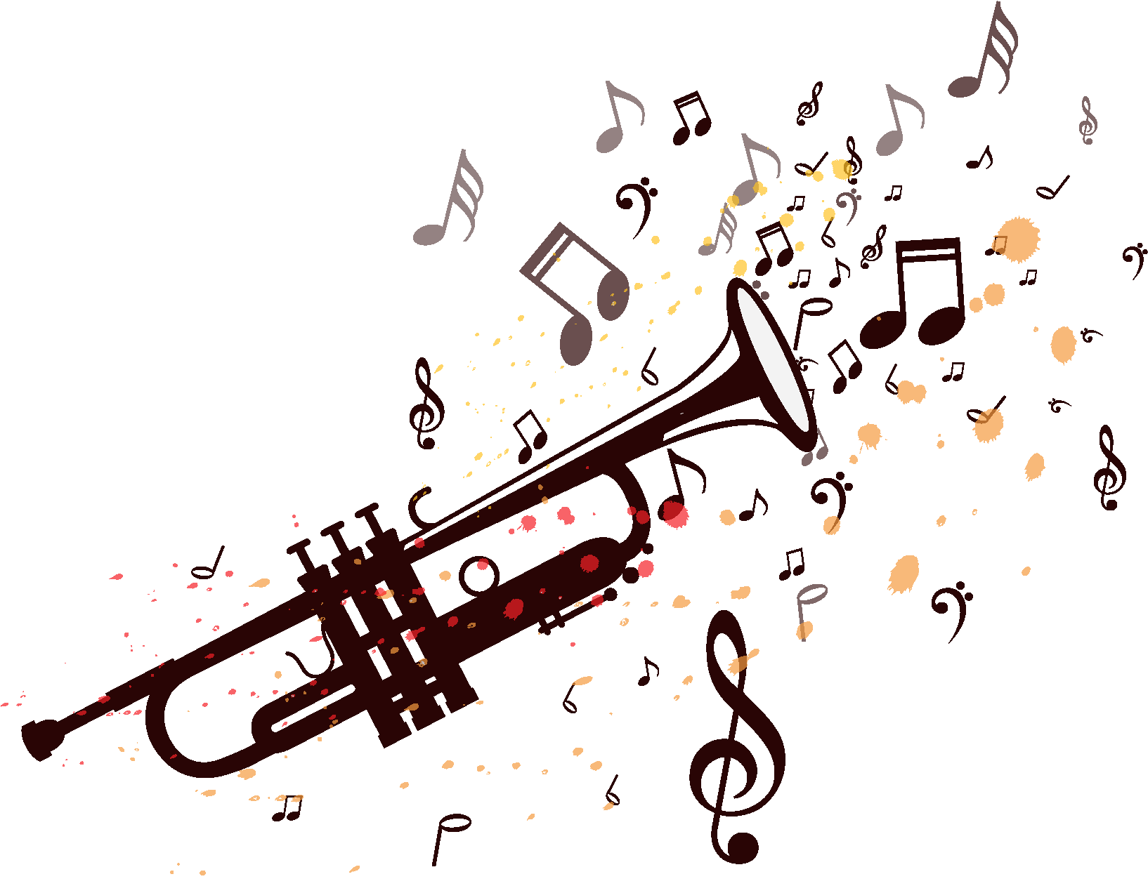 A Trumpet With Music Notes