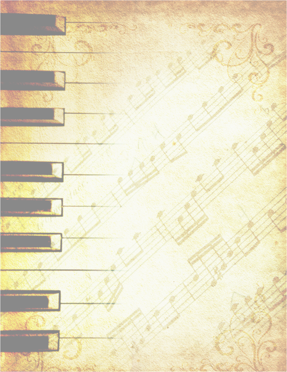 A Piano Keys And Music Notes