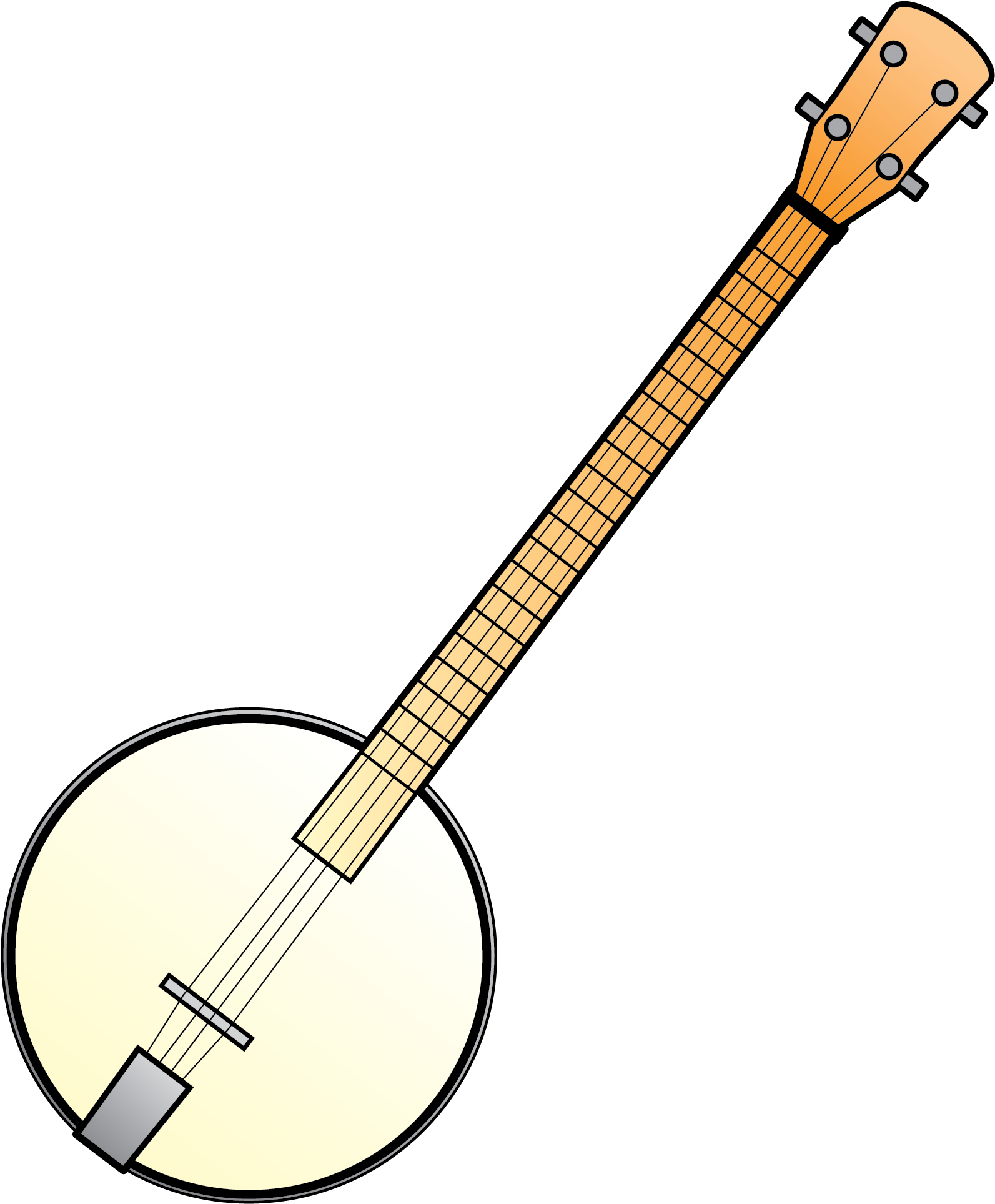 A Banjo On A Black Background