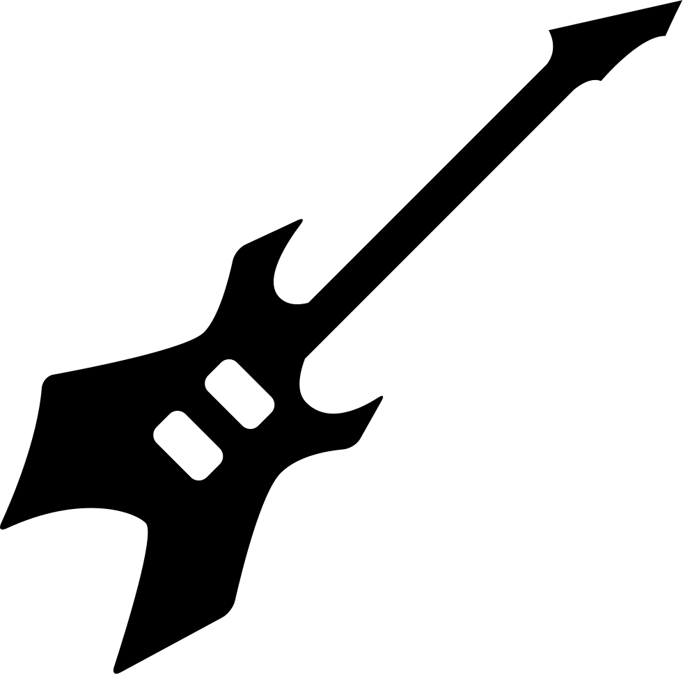 A Black And White Image Of A Guitar