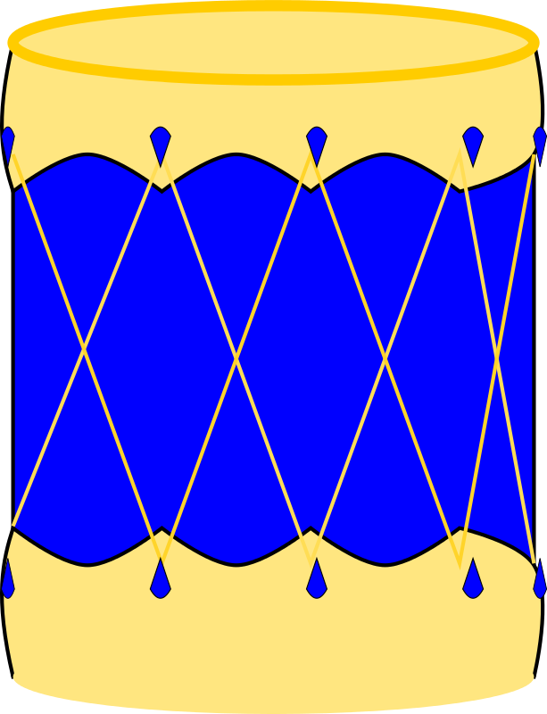 A Yellow And Blue Drum