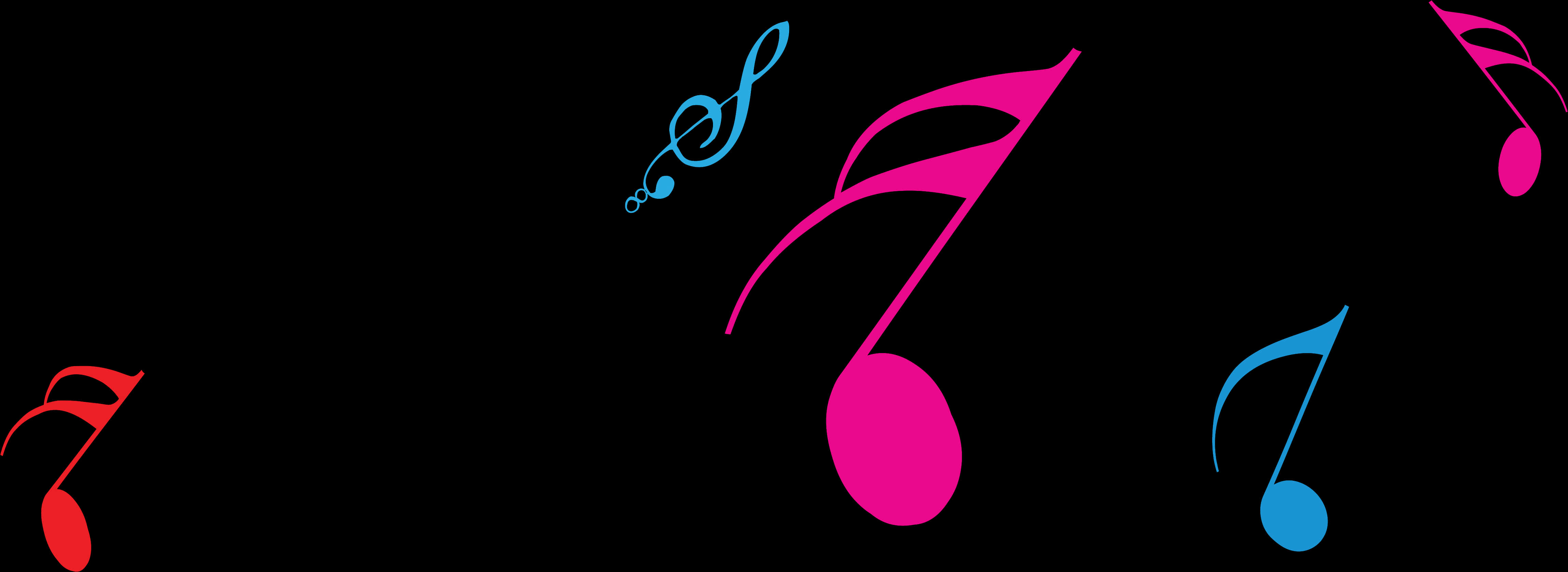 A Pink And Blue Music Note