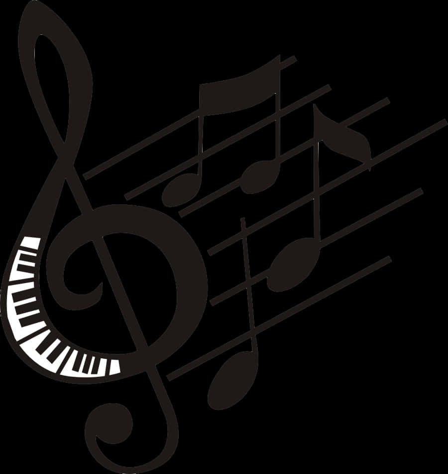 A Musical Notes And A Treble Clef