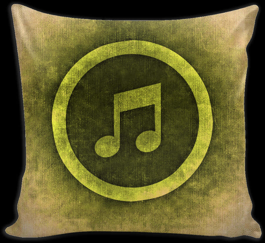 Music Note On Green Pillow