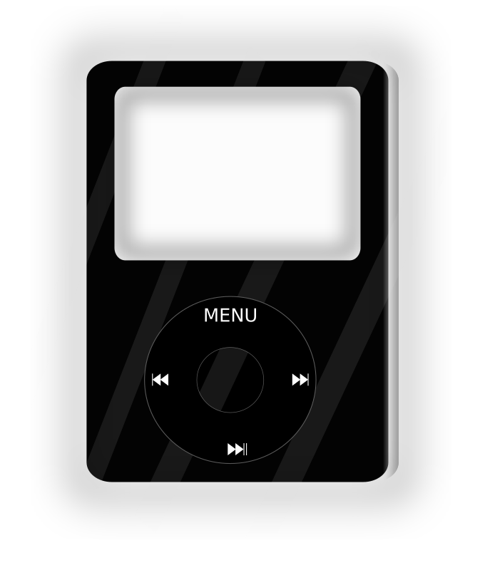 A Black Music Player With A White Screen
