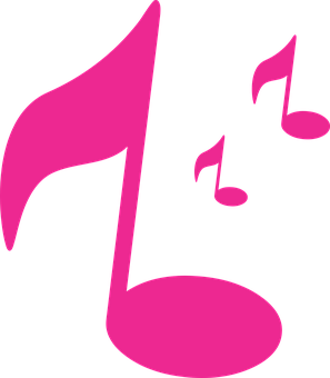 A Pink Music Notes On A Black Background