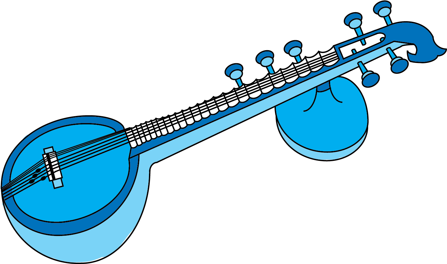 A Blue Drawing Of A Musical Instrument