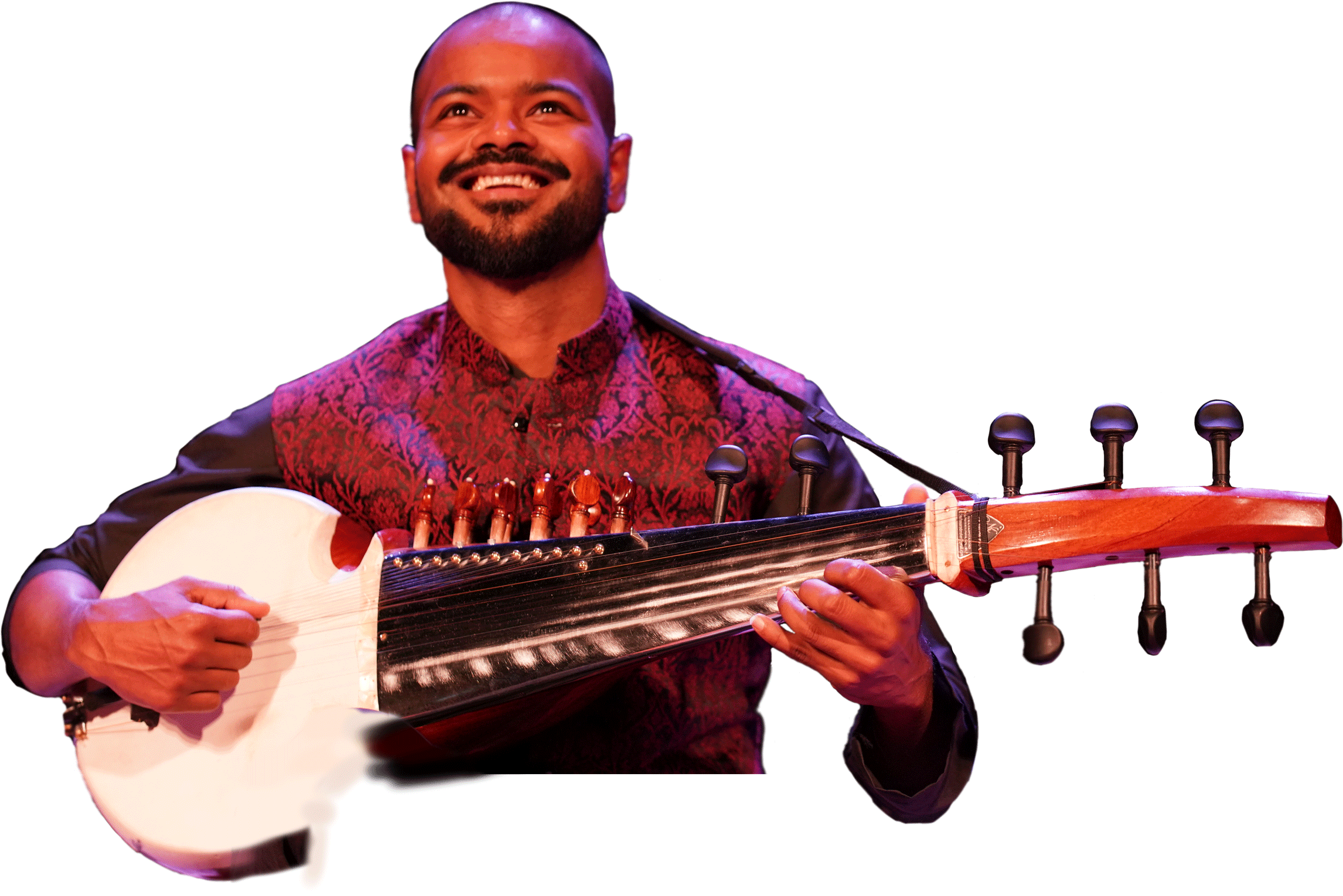 A Man Playing A Stringed Instrument