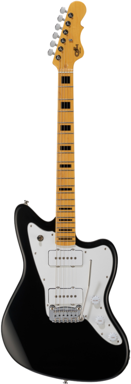 A Black And White Electric Guitar