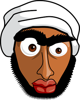 A Cartoon Of A Man With A White Headdress