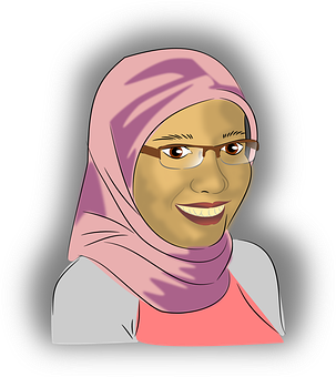 A Woman Wearing A Pink Scarf And Glasses