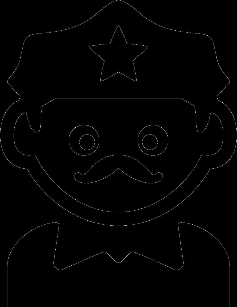 A Black And White Outline Of A Cartoon Man