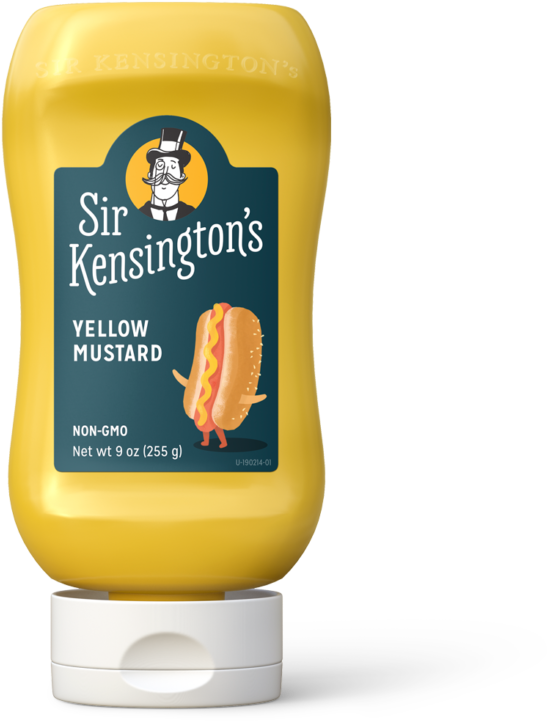 A Yellow Mustard Bottle With A White Cap
