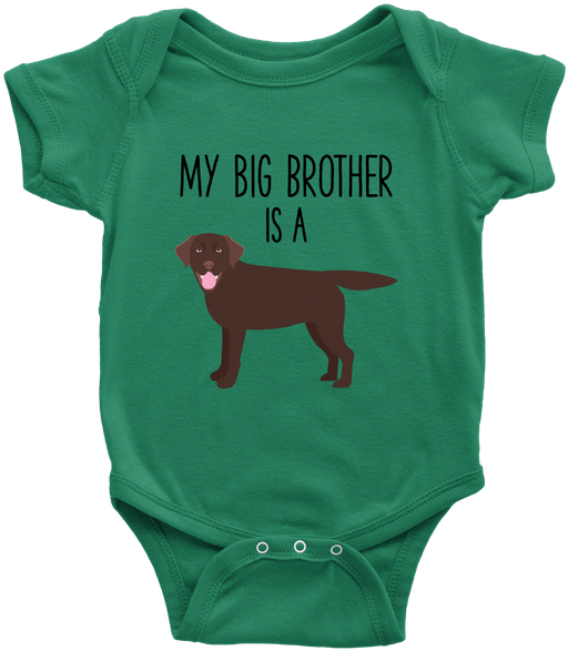 A Green Baby Bodysuit With A Dog On It