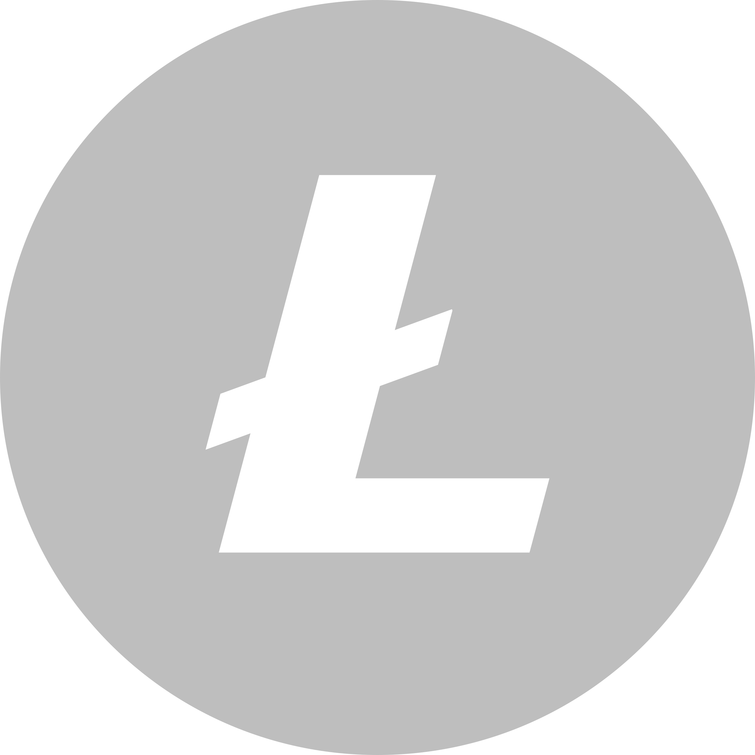 A White Litecoin Logo In A Grey Circle