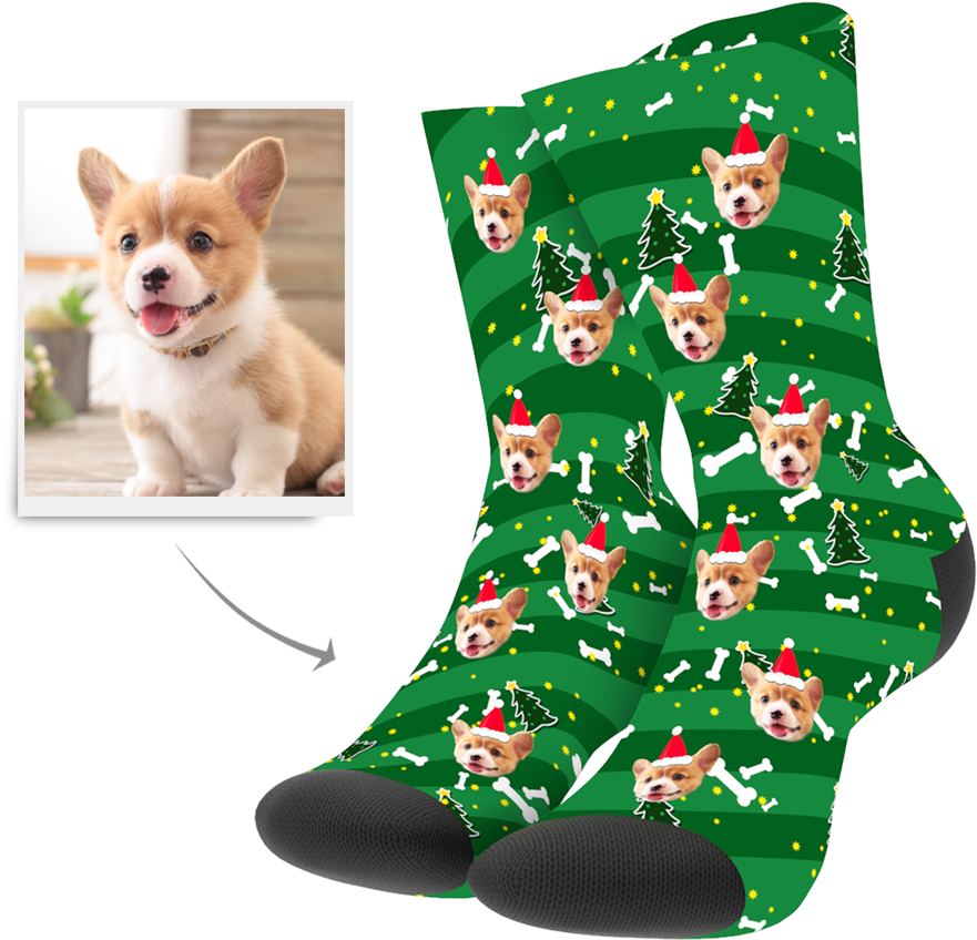 A Pair Of Socks With A Dog On It