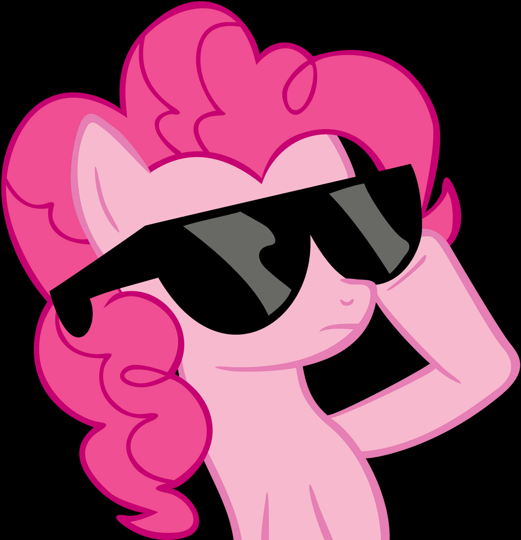 Cartoon Pink Pony With Sunglasses