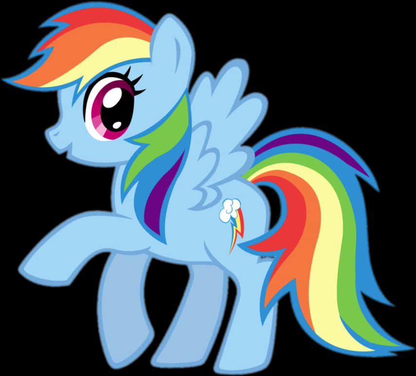 A Cartoon Of A Rainbow Colored Pony